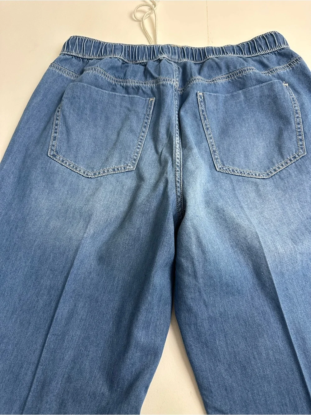 Wonderly women’s large ,Harbour elastic drawstring waistband pull on denim pants